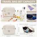 Gym Bag Womens with Shoes Compartment Travel Duffel Bag Cream White, Large