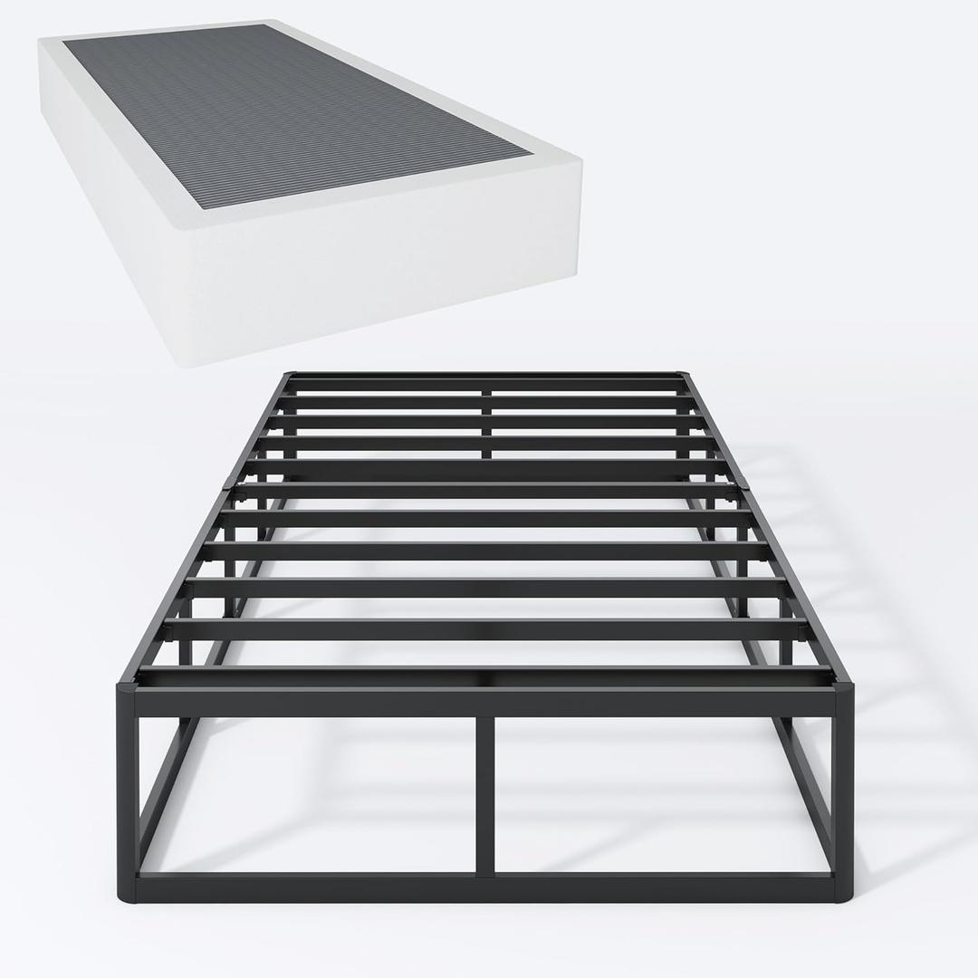 Twin Box Spring 9 Inch High Profile Metal Frame Mattress Foundation,Twin Size Box Spring with Fabric Cover, Easy Assembly, Noise Free