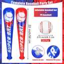Fovths 24 Sets Inflatable Baseball Bats and Mini Foam Baseball Sports Stress Ball Sports Party Prizes for Birthday Party Supplies Sport Theme Toy, 22 inches , 2.5 inches