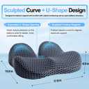 Ergonomic Memory Foam Seat Cushion Hemorrhoid Pillow for Hip Sciatica and Tailbone Pain Relief for Office Chair Car and Home (Grey)