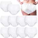 Weewooday 10 Pcs Waterproof Incontinence Underpants Plastic Pants Incontinence Leak Protection Adult Washable Diaper Cover (White,XX-Large)