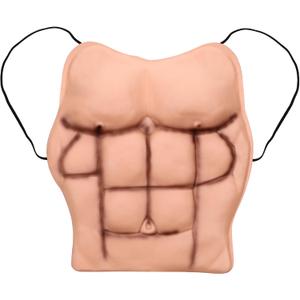 Amosfun Men Muscle Outfits Halloween Cosplay Costume Fake ABS Muscle Costume Photo Booth Props