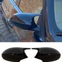 Mirror Caps Gloss Black Compatible with 3 Series E90 E91 2005-2007 E92 E93 2006-2009, 1 Series E81 E82 E87 E88 PRE Models Rearview Side Wing Mirror Cover Caps