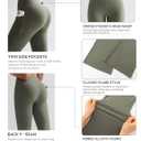 RUNNING GIRL Womens Ribbed V Crossover High Waist Yoga Pants Flare Leggings for Women with Side Pockets (Green, M)