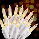 Christmas Lights 100 Count Mini Clear Lights 32ft White Wire Christmas Tree String Lights Set for Outdoor Indoor Christmas Decorations Wedding Decorations Valentines Day Decor, UL Certified (32feet)