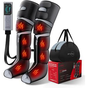 Leg Massager with Heat and Compression, Foot Massager for Circulation and Pain Relief, 3 Timers, 12 Intensity, 6 Modes, 3 Heating with Knee Massager, Valentines Day Gifts for Man Woman, Black