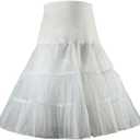 Women's 50s Vintage Petticoat 26" Crinoline Rockabilly Tutu Skirt Slip (Medium, White)