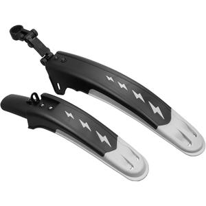 Bike Fender Set Mudguard Set Front and Rear 2 Parts-Universal Full Cover Thicken Widen Bicycle Adjustable Bike Fender Mud Guard Mudflap for MTB Road Bike Mountain Bike (Black&Gray)