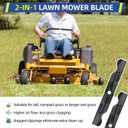GICOOL 942-04053C Cub Cadet 50 Inch Mower Blades for Zero Turn Riding Mower RZT50 LT1050 SLT1550 LGT1050 Replace 742-04053 942-04056 (6 Point Star Mounting Hole)