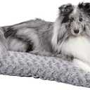 MidWest Homes for Pets Medium QuietTime Deluxe Gray Ombre Swirl Plush Pet Bed, Machine Washable, Non-Skid Bottom, Soft Crate Mat for 30-inch Crates