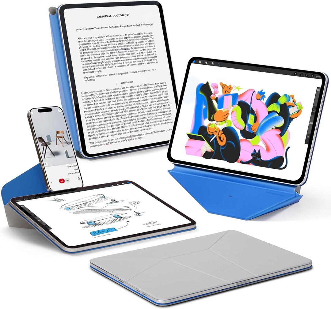 MOFT Dynamic Folio Case for iPad Air 13-inch (M4 2026 / M3 2025 / M2 2024),Slim Magnetic Stand Case with 20+ Viewing Angles, Auto Wake/Sleep,Ultra Thin, Cement x Sapphire