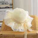 Little Girl Kids Breathable Summer Straw Hat Foldable UV Protection Bowknot Wide Brim Floppy Beach Sun Visor Hats
