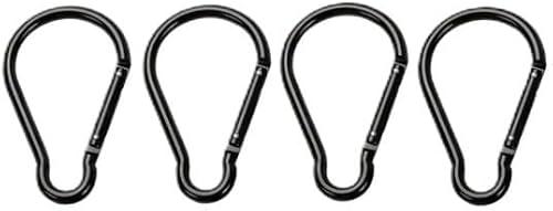 KGDJBGSE Black Aluminum Alloy Carabiner Key Clip 4PCS Carabiner