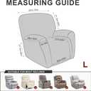 ANARACHON Recliner Chair Covers Leather Look, 4 Pieces Recliner Covers Non Slip, Soft Slipcovers for Large Recliners, Furniture Protector Washable for Pets (1 Seater, 02 Beige)