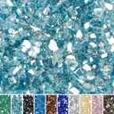 Skyflame 10-Pound Fire Glass for Fireplace Fire Pit and Landscaping, 1/2-Inch Aqua Blue Reflective