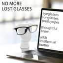 Funny Face Eyeglasses Holder Stand for Nightstand Office Desk,Thinking Man Head Shape Resin Display Stands Modern Home Sculptures Cute Decor White DIY Painting Figurine Decor