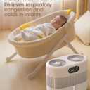 Reuseable Wick Evaporative Humidifier for Bedroom Quiet Healthy Baby Humidifier, No White Dust, Evaporative Humidifier Large Room 800ml/h 3 Speeds, 2