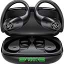 Wireless Earbuds Bluetooth Headphones 96H Playtime LED Display Waterproof Built in Mic Deep Bass Sound Secure Over Ear buds Earhooks for iPhone Android Samsung Cell Phones Sport Workout Gaming Running