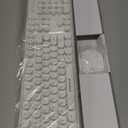 FOPETT Wireless Keyboard and Mouse Combo, 104 Keys Full-Sized 2.4 GHz Round Keycap Colorful Keyboards, USB Receiver Plug and Play, for Windows, Mac, PC, Laptop, Desktop (White)