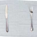Narrow Striped Cotton Linen Blended Dinner Cloth Napkins - Set of 12 (40 x 30 cm) - for Events & Home Use (Blue)