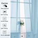 Gwine Sky Blue Sheer Curtains 96 Inches Long 2 Panels, Elegant Window Treatments Voile Curtains for Living Room, Light Filtering Rod Pocket Sheer Drapes, Each 42" Wx96