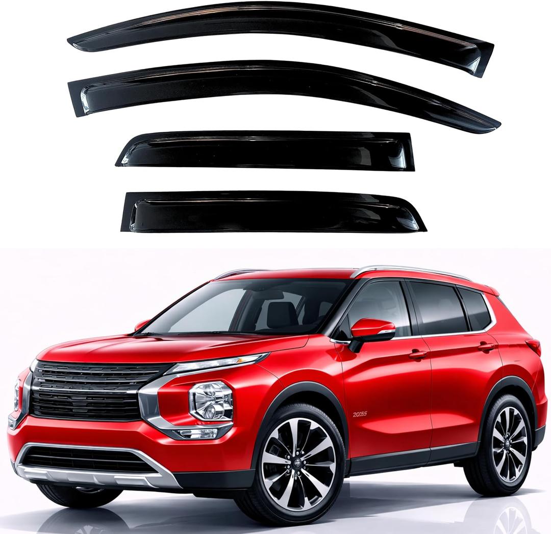 KPY Rain Guards Fit for 2022-2026 Mitsubishi Outlander, Out-Channel Window Visors Vent Wind Deflectors 4PC, Car Accessories for 22-26 Outlander