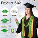 Canlierr 18 Pcs 2026 Graduation Leis and Stole and Honor Cords with Tassel Braided Necklace Adjustable for Student Graduation Gifts Party Supplies(Green and Gold)