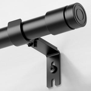 Heavy Duty Curtain Rods for Windows 66 to 120 Inch, 1 inch Diameter Long Curtain Rod with Brackets,Adjustable Black Curtain Rod for Living room,Bedroom(Black,30" to 120")