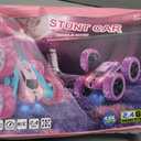 QUNREDA RC Cars, Purple Remote Control Car for Girls, 2.4 GHZ Double Sided RC Stunt Car 360 Rotating Remote Control Crawler with Headlights Car Toys for 6 7 8 9 10 11 12 Girls Birthday Gift