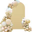 Spandex Fitted Wedding Arch Cover 7.2FT Khaki, Round Top Chiara Backdrop Stand for Wedding, Birthday Party, Baby Shower, Banquet Decoration (Khaki, 7.2FT)