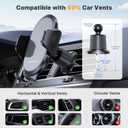 Miracase Phone Holders for Your Car with Metal Hook Clip, Air Vent Cell Phone Stand Car Mount, Universal Automobile Cradle for Garmin GPS Fit iPhone Android and All Smartphones, Dark Black
