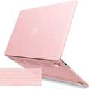 IBENZER Compatible with Old Version MacBook Air 13 Inch Case (2010-2017 Release). Models: A1466 / A1369, Plastic Hard Shell Case with Keyboard Cover for Mac Air 13, Rose Quartz, A1301RQ+1