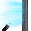 PELONIS 40-inch Bladeless Tower Fan for Bedroom, Standing Fan with Remote Control, 26ft/s, 90 Oscillation, 3 Speed Settings, 27 dB, 3 Modes, 15-Hour Timer, LED Display, Fan that Blows Cold Air, Black