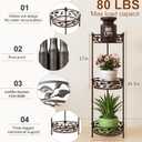 Plant Stand, Heavy Duty Metal Plant Stand Indoor Outdoor, Tall 3 Tiers Plant Shelf for Multiple Plants Pots, Flower Pot Stand for Home, Patio & Garden, Brushed Copper