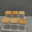 50oz Glass Food Storage Jars Set of 6,Glass Storage Containers Clear Glass Food Canister with Bamboo Lid Airtight For Serving Tea, Coffee, Flour, Sugar, Candy, Cookie, Spice and More (Square)