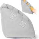 Heel Protector for Pressure Sores - Adjustable Bed Sore Heel Boot, Pressure Ulcer Cushion Pillow for Elderly Bedridden & Surgery Recovery, Ankle & Foot Support Supplies (Gray - 1 Piece)