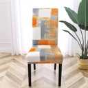 Gibelle Chair Covers Dining Room Set of 4, Stretch Spandex Slipcover for Dining Room & Kitchen Parsons Chairs, Removable Washable Seat Protector Cover (Orange)