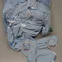 Lounsweer 100 Pcs Spandex Chair Sashes Bows Without Buckle Light Blue Stretch Chair Cover Bands Baby Shower Plain Bow Sash Elastic Bands Ties for Wedding Party Hotel Banquet Events Decoration