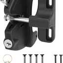 Key Lockable 2 Sided Gate Latch Key,Self Locking Gate Latch Gate Fence Lock for Outdoor Gates,Locking Gate Door Lock Fence Latch Gate Hardware for Metal,Wood,Vinyl Fence,Black Finish