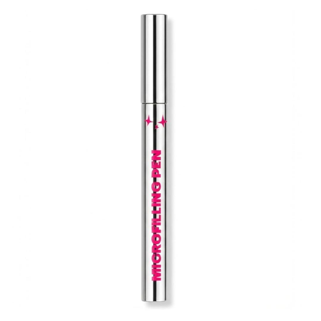 Microfilling Eyebrow Pen, Microblading-Inspired 4 Tip Brow Pencil, Water-Resistant Brow Filling Pen for Natural Hair-Like Brows, Fine Tip Brow Shaping Pen, Helps Define & Fill Sparse Brows, Dark Brown