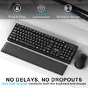 Wireless Keyboard and Mouse Combo with Wrist Rest, 2.4G Full-Sized Keyboard and Mouse Cordless, 3 DPI Adjustable Silent Mouse, Dual-System Keyboard for Computer/Laptop/Windows/Mac (Black)