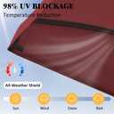 Outdoor Porch Swing Cushions 3 Seater with Swing Canopy, Replacement Cushions for Outdoor Swing, Patio Swing Cushion 25D Foam (Red)