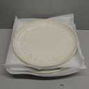 Artena Salad Plates Set Of 4, 8.5 Inch Embossed Small Ceramic Dinner Plates for Appetizer Dessert, Kitchen Plates With Lipped Edges, Microwave Oven Dishwasher Safe (Multiple Patterns)