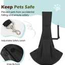 Pawaboo Small Dog Sling Carrier, Reversible Hands Free Dog Sling Carriers for Small Dogs and Cats, Puppy Slings Carrier with Safety Harness, Puppy Essentials, Black, Small