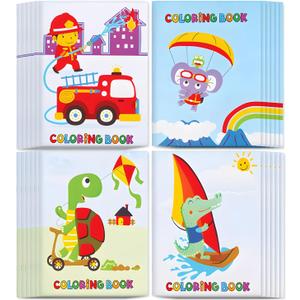Neliblu 24 Pack Coloring Books for Kids - Incredible Value Bulk Party Favors Coloring Books with Awesome Animated Cartoons - Ideal Fun and Epic Learning Books for Kids at Home and School (Pack of 24 - Animated Cartoons)