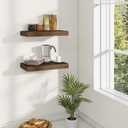 Dreamland 22.5 Inches Wall Mounted Wood Floating Shelves, Walnut, 2 Pack