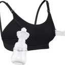 Momcozy Hands Free Pumping Bra, Adjustable Breast-Pumps Holding and Nursing Bra, Pumping & Nursing Bra in One (Medium, Black)