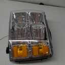 Chevy Silverado Headlights Assembly for 2007 2008 2009 2010 2011 2012 2013 Chevy Silverado 1500/2007-2014 Silverado 2500HD 3500HD Chrome Housing Amber Reflector Replacement HeadLamp Pair (A-Chrome Housing Amber Reflector)
