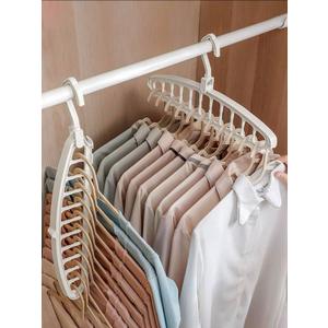 Space Saving Hangers for Closet Organizers and Storage, Heavy Duty White Plastic Clothes Hanger for Shirt Sweater,Collapsible Hanger Holder Stacker,College Dorm Apartment Home Essential, 2 Pack
