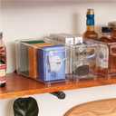 iDesign Slim Clear Plastic Stackable Storage Bin, Tall Narrow Organizer for Kitchen or Pantry, 4-Pack